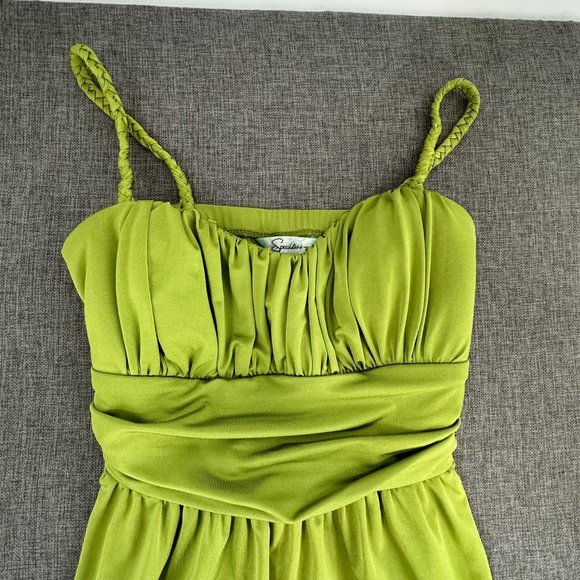Speechless Cocktail Dress Bright Green Party Wear‎ Spaghetti Braided Straps Smal - Picture 2 of 14